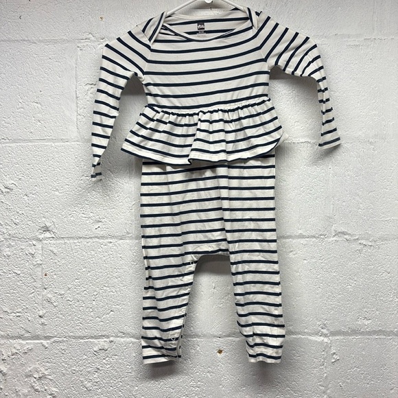 Girls Tea one piece romper with ruffles sz 18-24 mth - Picture 1 of 5